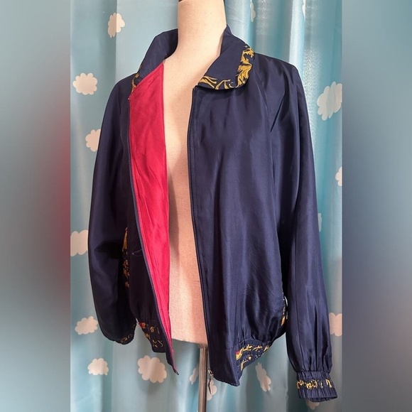 American Vintage Jackets & Blazers - Vintage 80s silk baroque windbreaker- men's medium, women L
